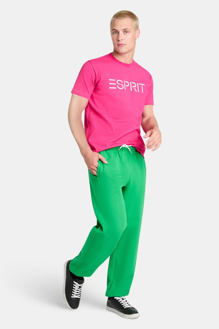 Pantalones de felpa de algodón con logotipo, GREEN, detail image number 1