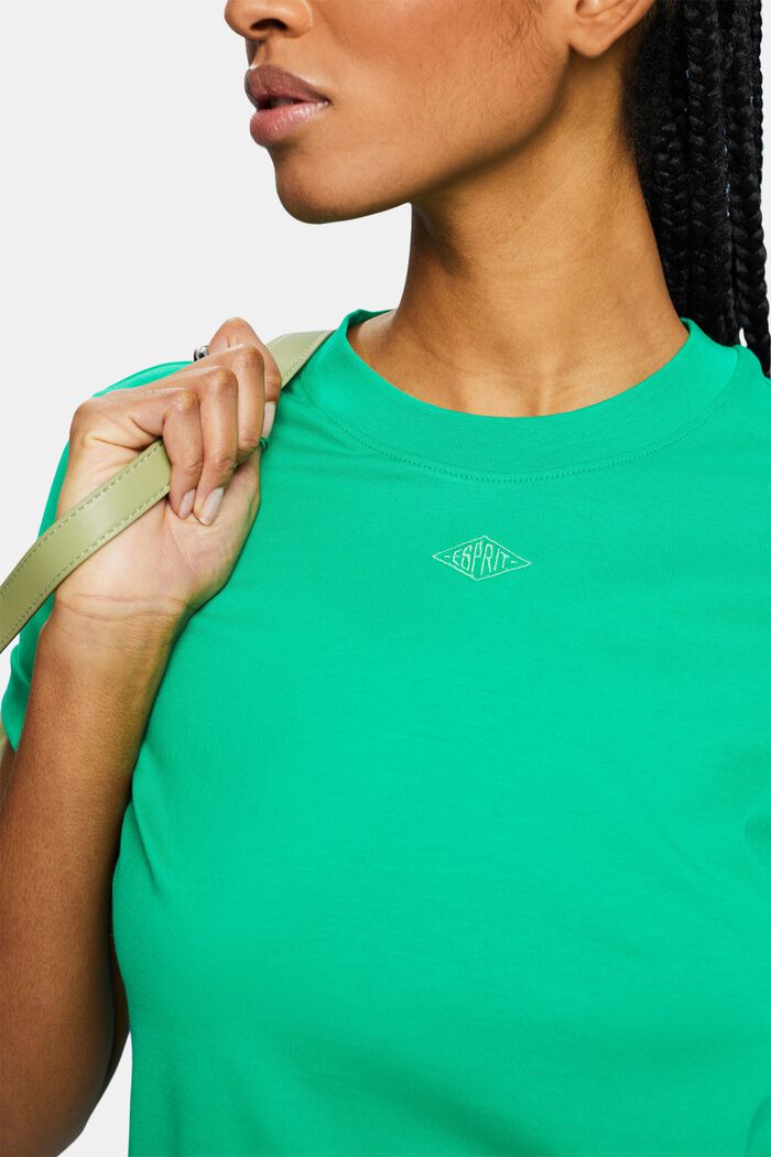 Camiseta de algodón pima con logotipo bordado, GREEN, detail image number 3