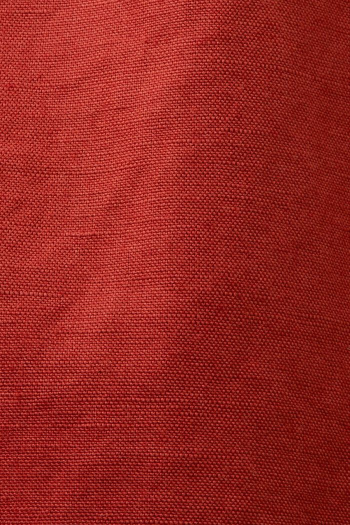 Pantalones cortos con lazada, mezcla de algodón y lino, TERRACOTTA, detail image number 6