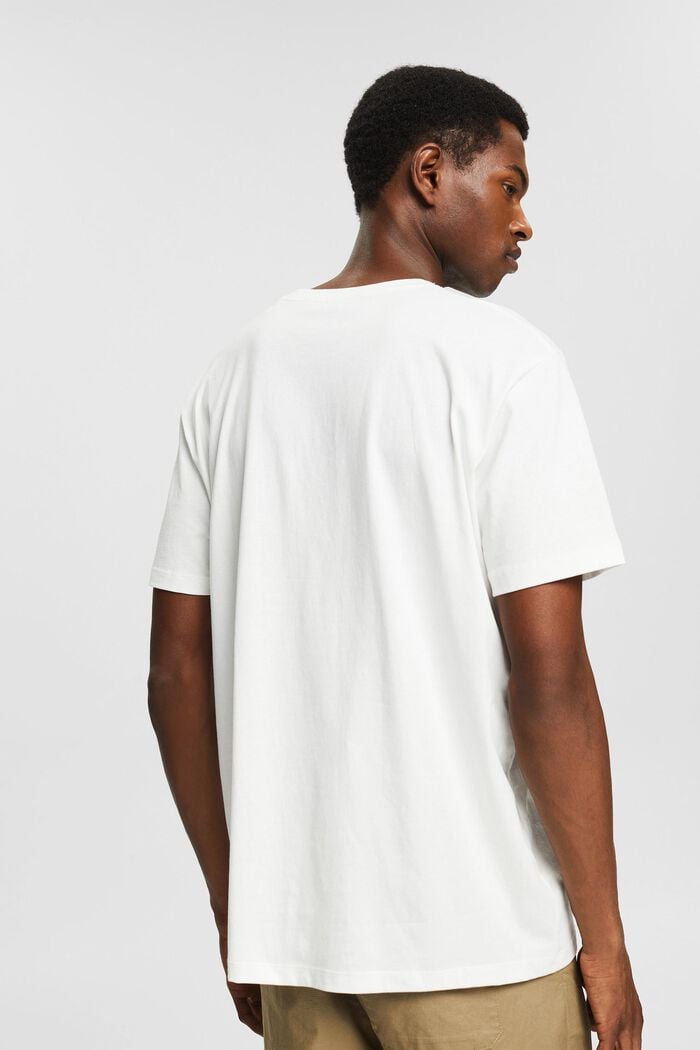 Camiseta confeccionada en algodón ecológico con estampado, OFF WHITE, detail image number 3