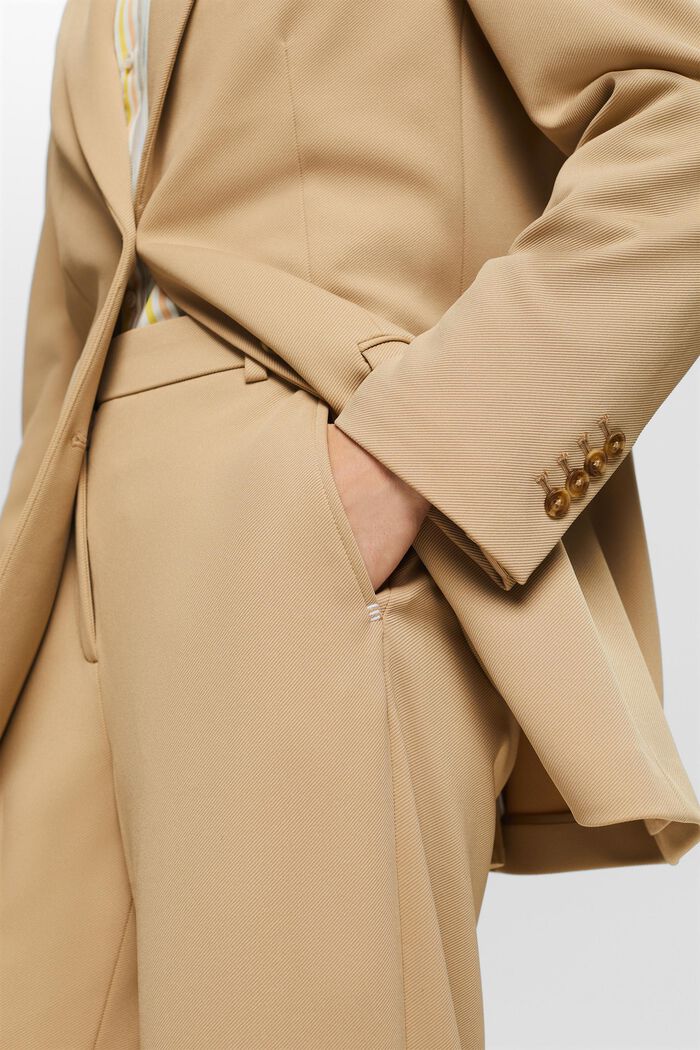 Pantalón de sarga ancho, BEIGE, detail image number 4