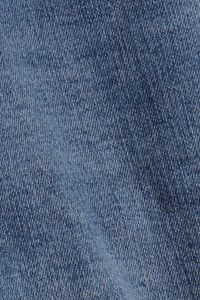 Falda de tubo en tejido vaquero, algodón ecológico, BLUE DARK WASHED, detail image number 4