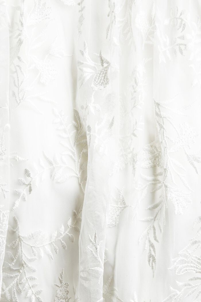 Vestido con bordado floral, OFF WHITE, detail image number 3