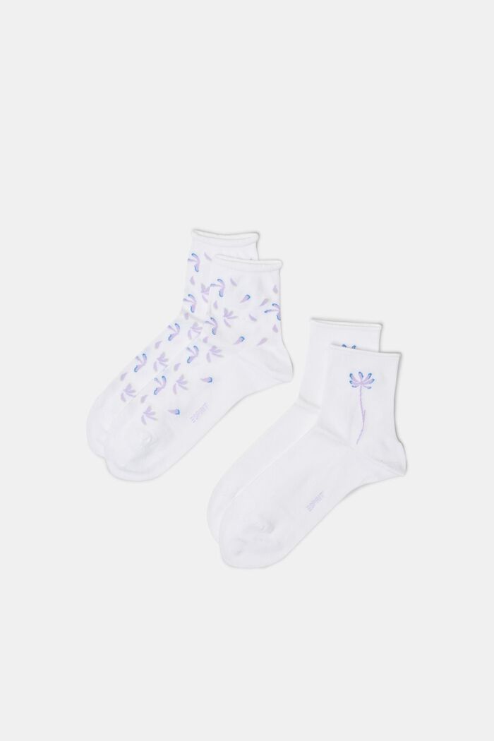 Pack de 2 pares de calcetines de punto estampados, WHITE, detail image number 0