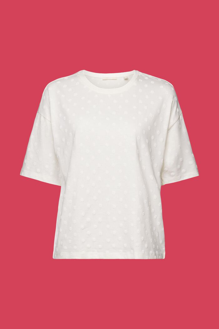 Camiseta con estampado a tono, 100 % algodón, OFF WHITE, detail image number 6