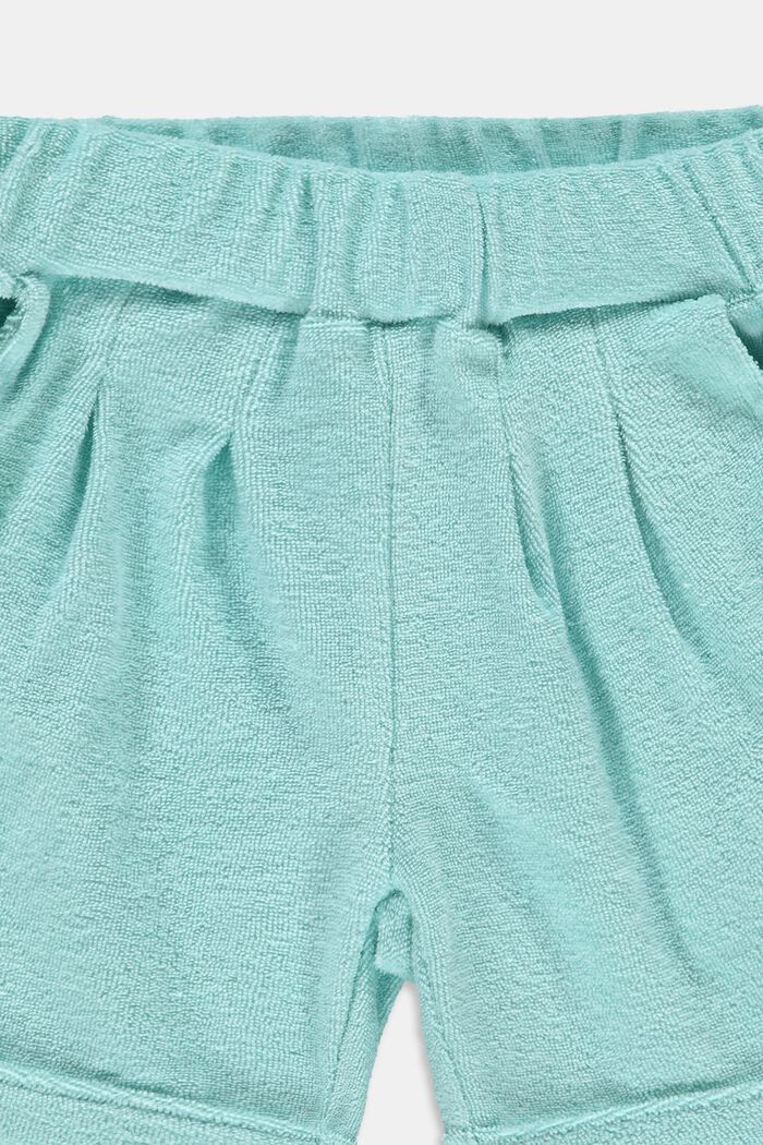 Shorts en tejido de rizo de algodón, LIGHT TURQUOISE, detail image number 2
