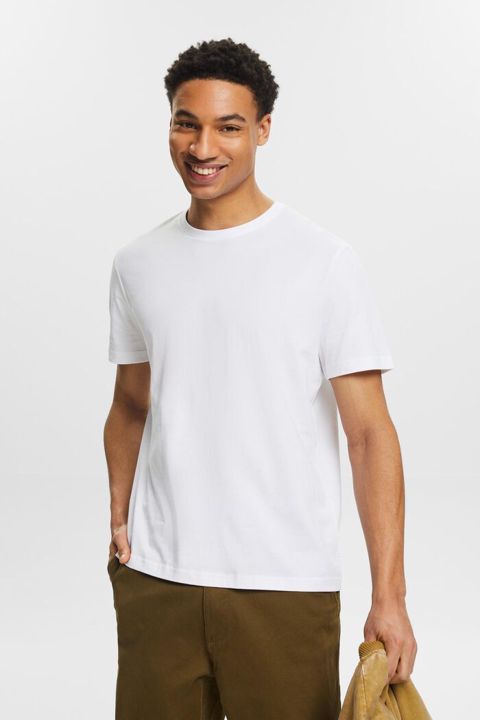 Camiseta de cuello redondo y manga corta, WHITE, detail image number 0