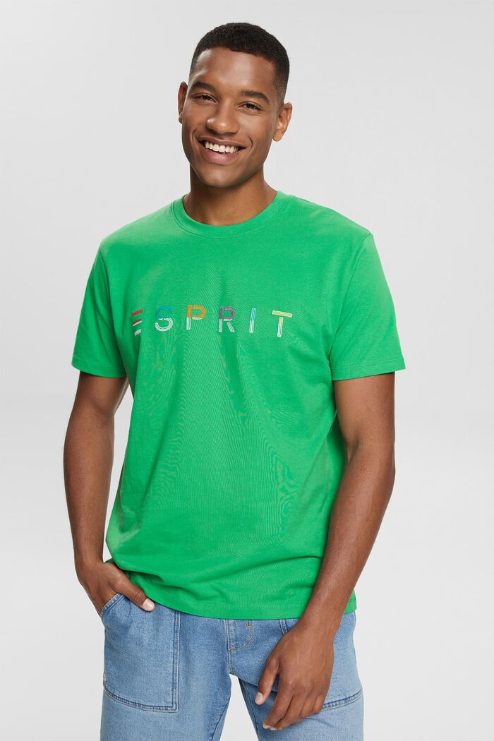 Camiseta de jersey con logotipo bordado, GREEN, detail image number 0