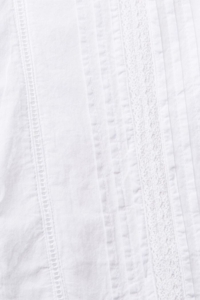 Vestido con encaje calado y bordado, WHITE, detail image number 4