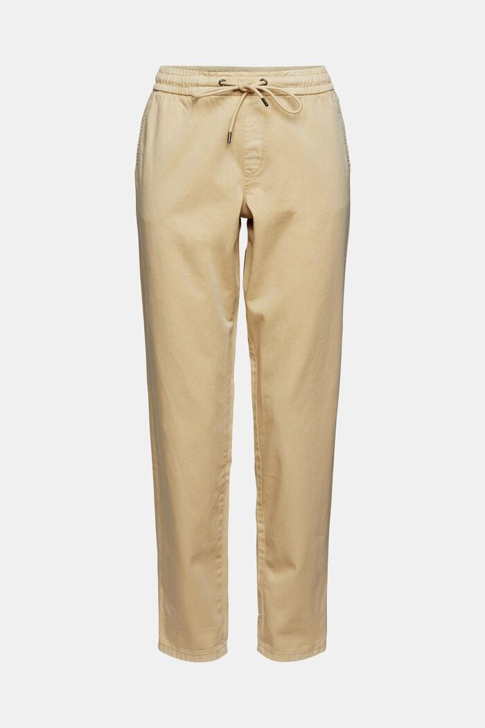 Pantalón con cordón en la cintura de algodón Pima, SAND, detail image number 7