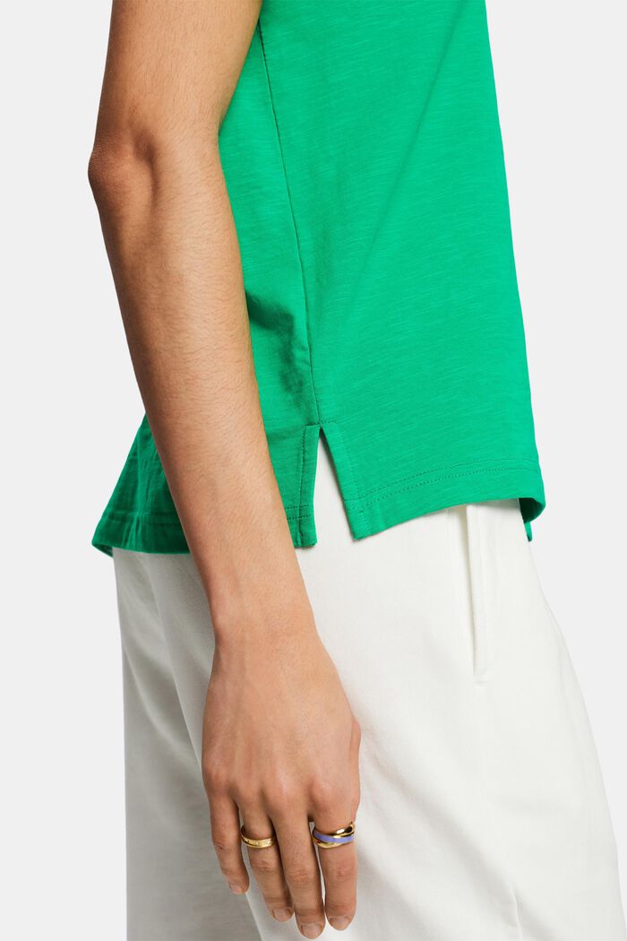 Camiseta flameada con cuello redondo, GREEN, detail image number 2