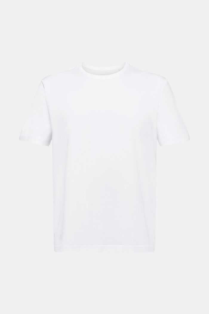 Camiseta de jersey de algodón pima con cuello redondo, WHITE, detail image number 6