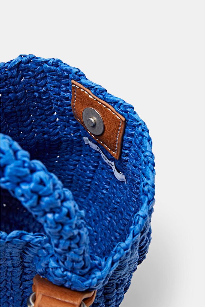 Bolso bandolera de paja, BRIGHT BLUE, detail image number 4