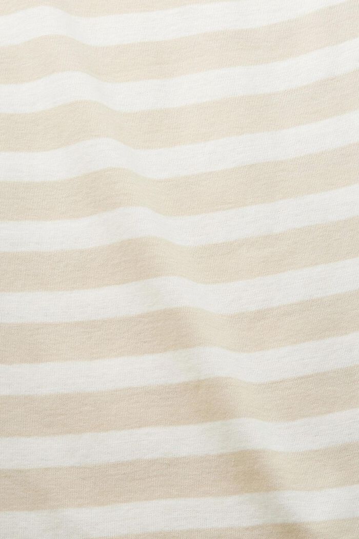 Camiseta de tirantes en algodón con diseño a rayas, LIGHT TAUPE, detail image number 5