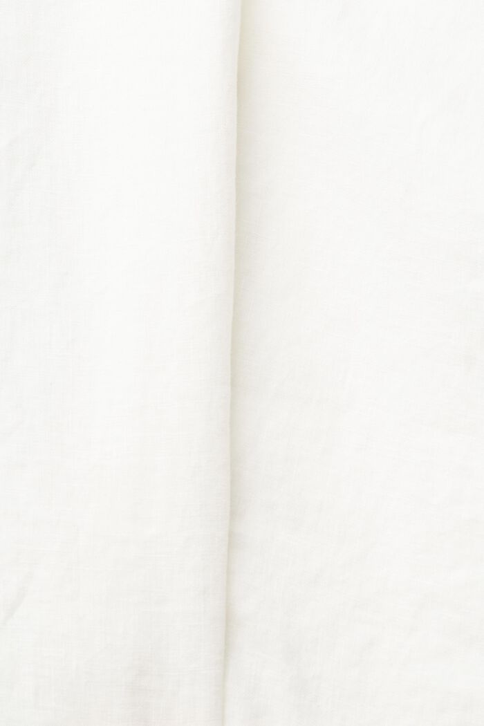 Blusa de lino con bordado de flores, OFF WHITE, detail image number 4