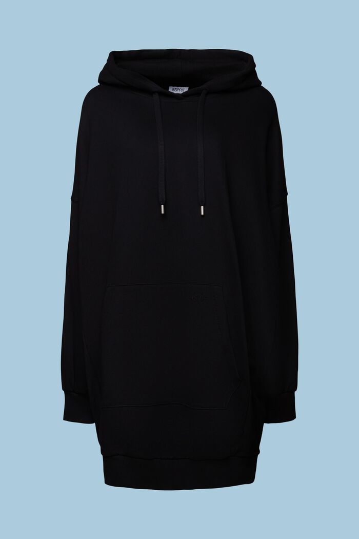 Vestido de sudadera oversize con capucha, BLACK, detail image number 7