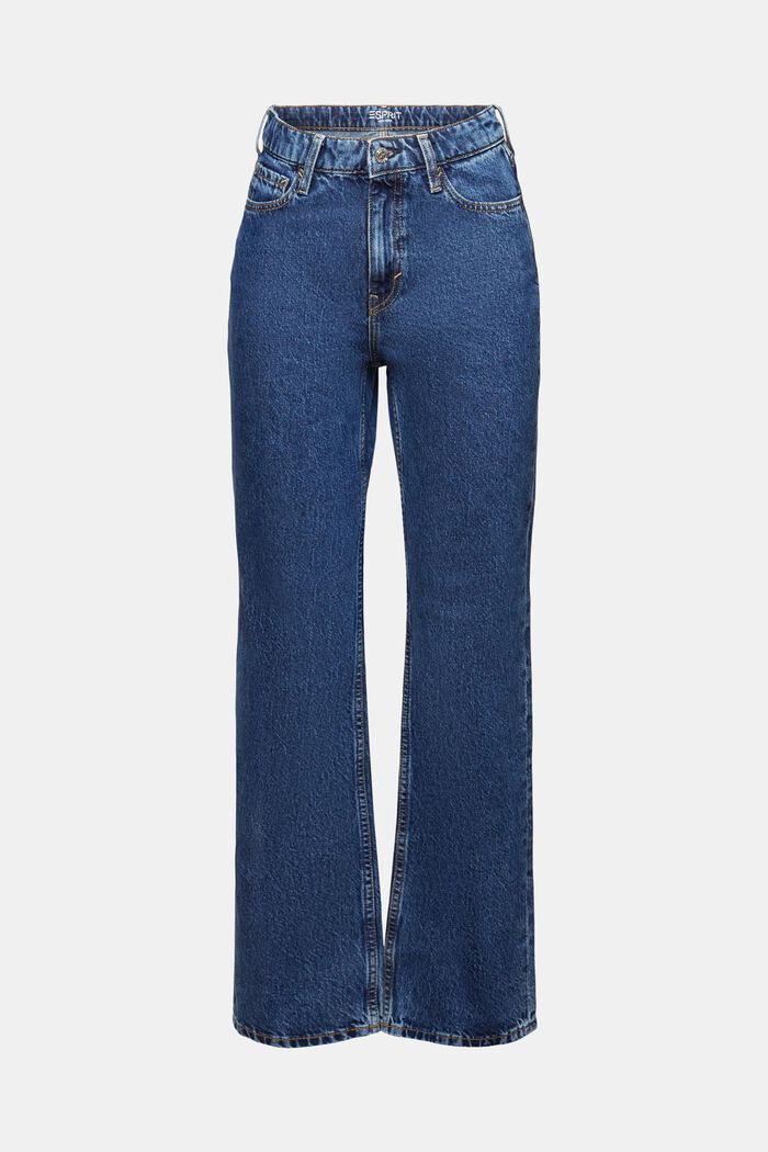Jeans high-rise straight fit de estilo retro, BLUE MEDIUM WASHED, detail image number 6