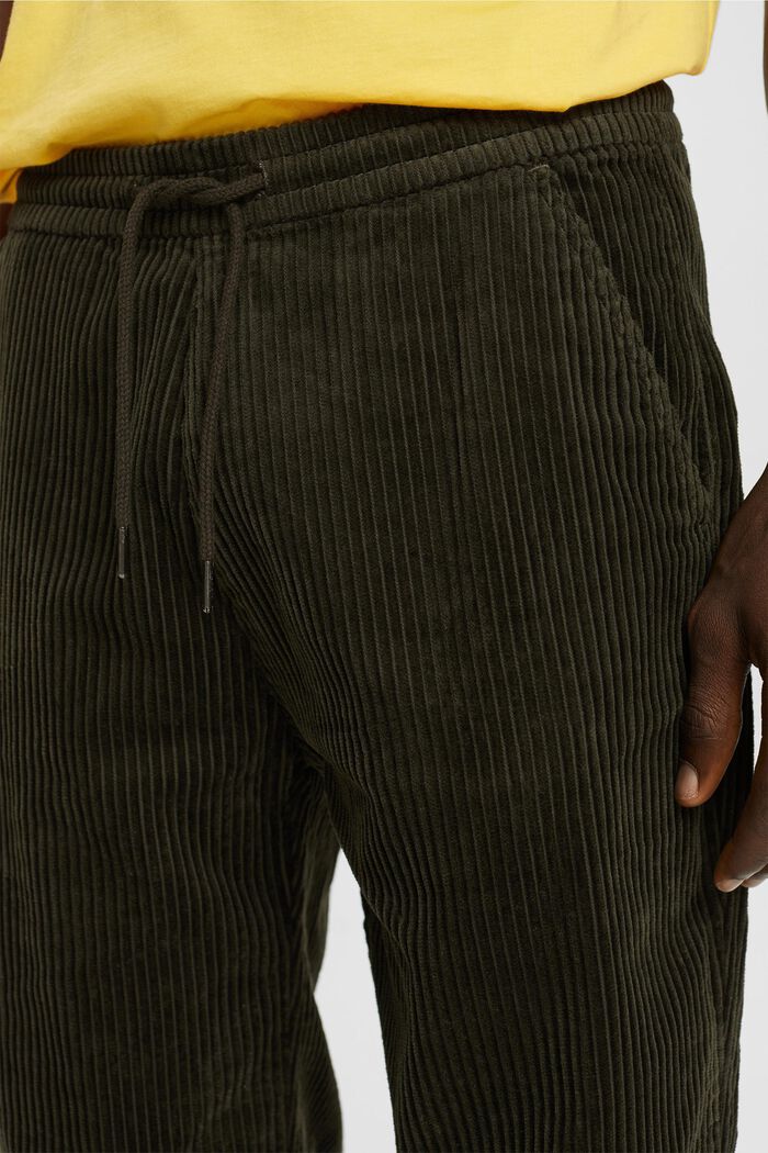 Pantalón de pana de estilo deportivo, DARK KHAKI, detail image number 0