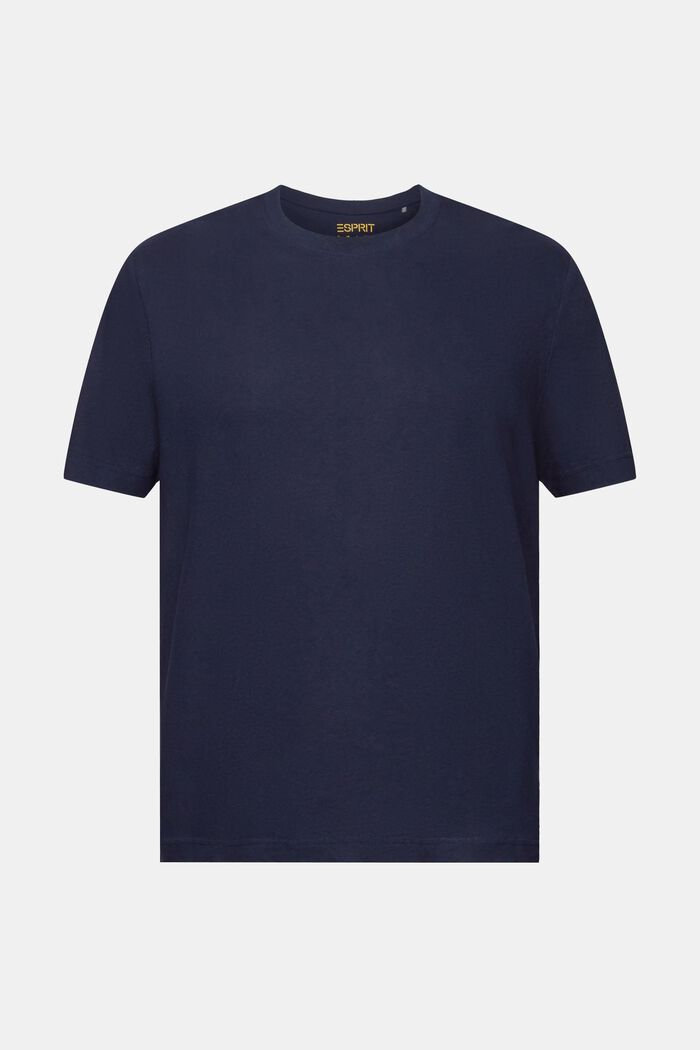 Camiseta de algodón y lino, NAVY, detail image number 6
