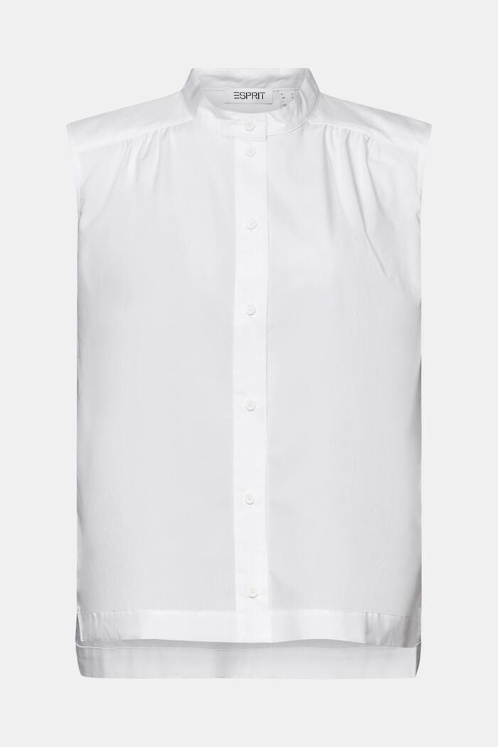 Blusa de popelina sin mangas, WHITE, detail image number 5