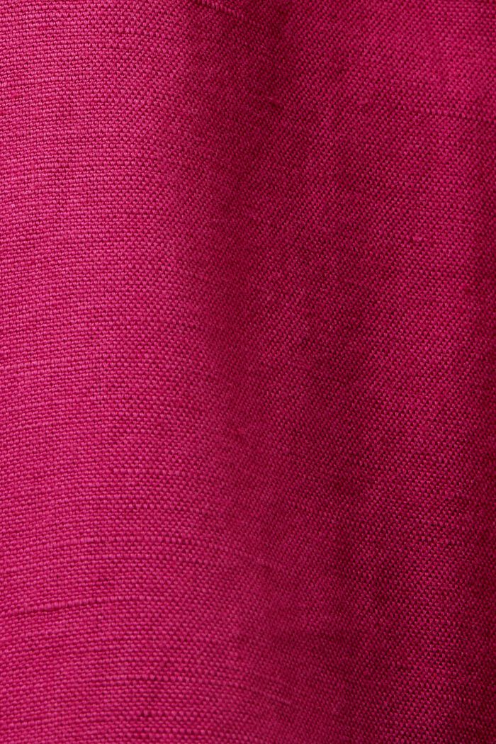 Culotte de lino y algodón con cinturón, DARK PINK, detail image number 6
