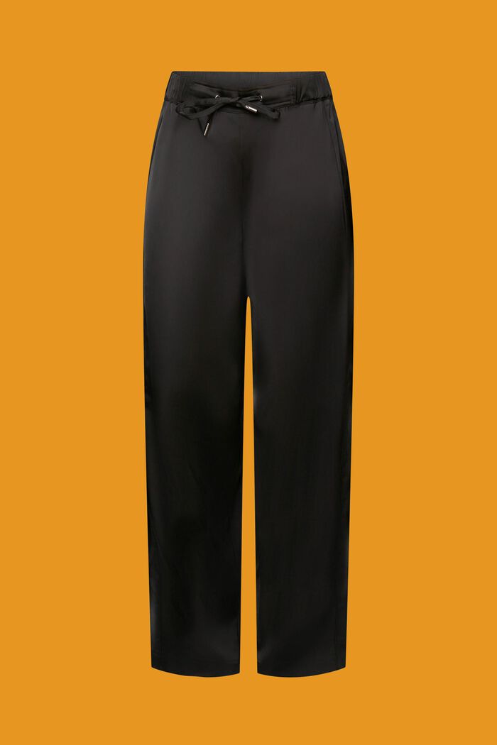 Pantalón de satén de pernera ancha, BLACK, detail image number 6