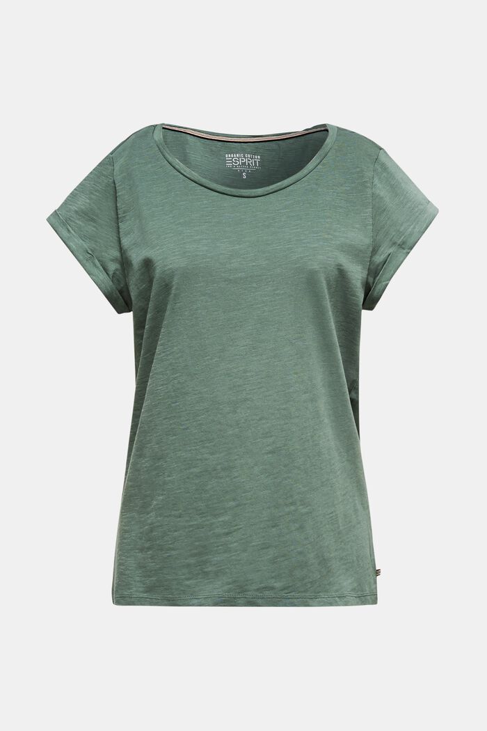 Camiseta ligera flameada, 100% algodón, KHAKI GREEN, detail image number 0
