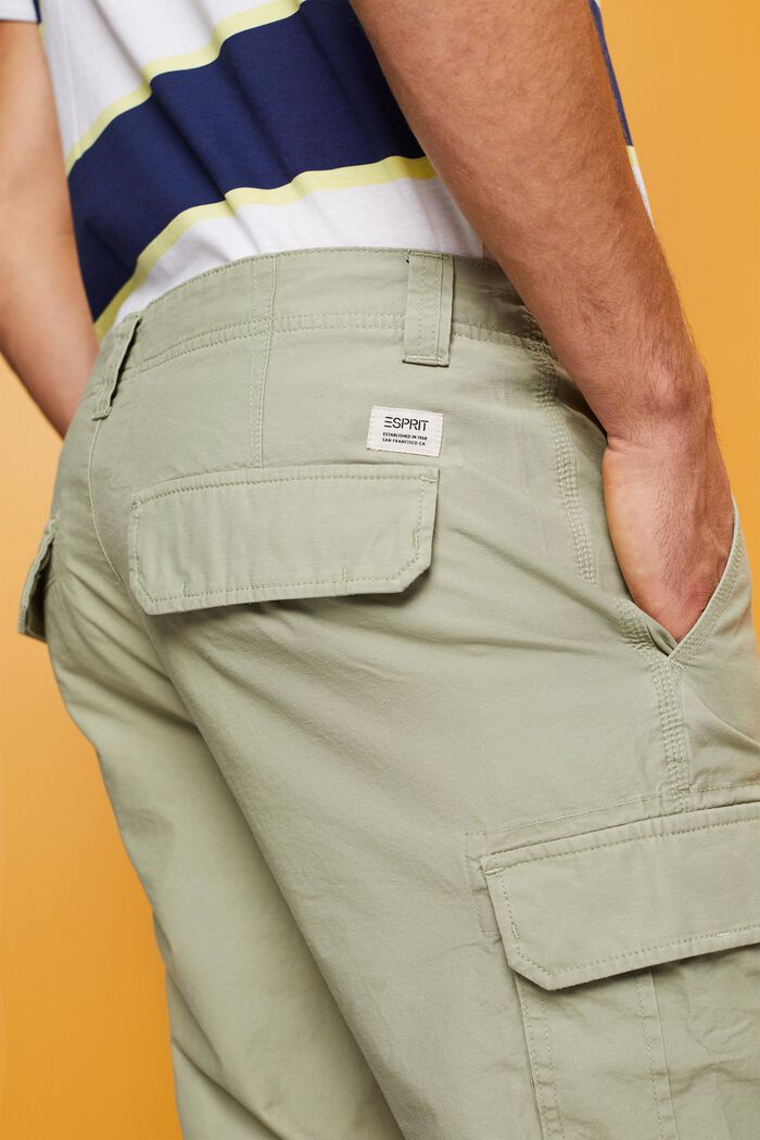 Pantalones cargo de sarga de algodón, LIGHT GREEN, detail image number 4