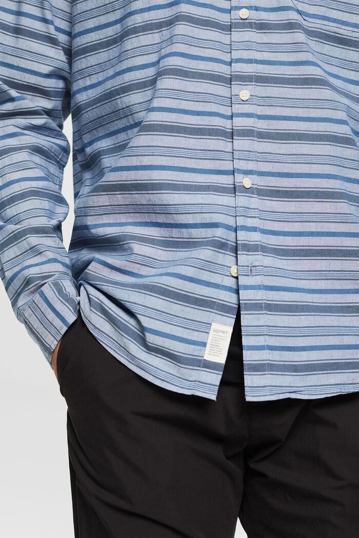 Con lino: camisa de rayas, BLUE, detail image number 2
