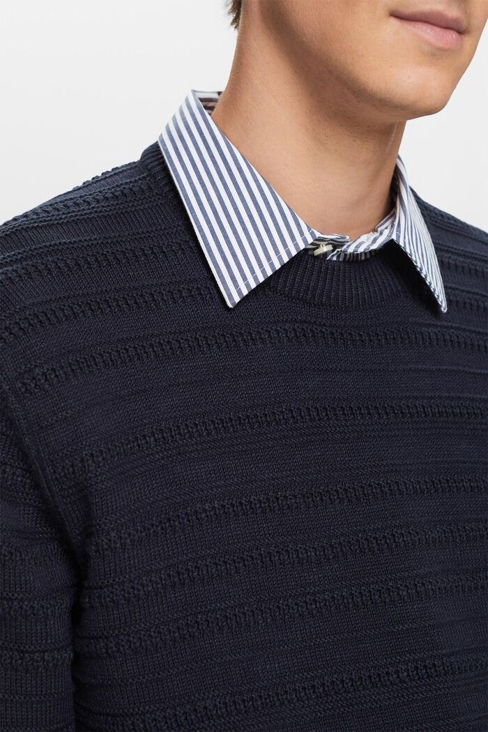 Jersey texturizado de algodón, NAVY, detail image number 1