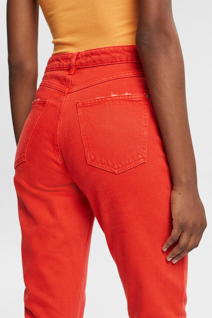 Pantalones corte estilo Mom Fit, ORANGE RED, detail image number 0