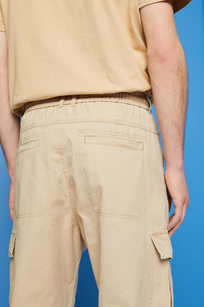 Pantalón cargo de algodón en estilo deportivo, SAND, detail image number 4