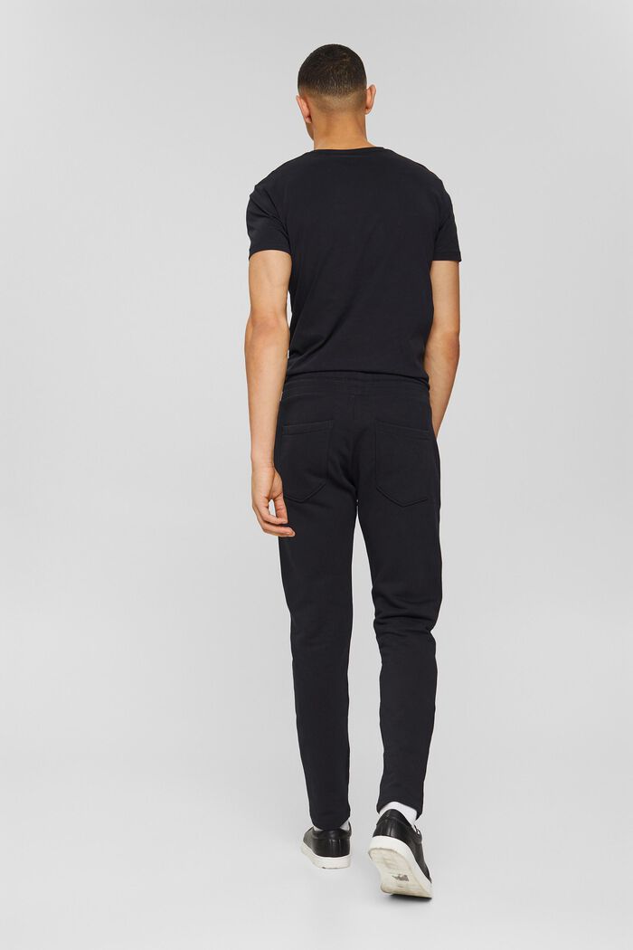Pantalón jogging ajustado en mezcla de algodón, BLACK, detail image number 1