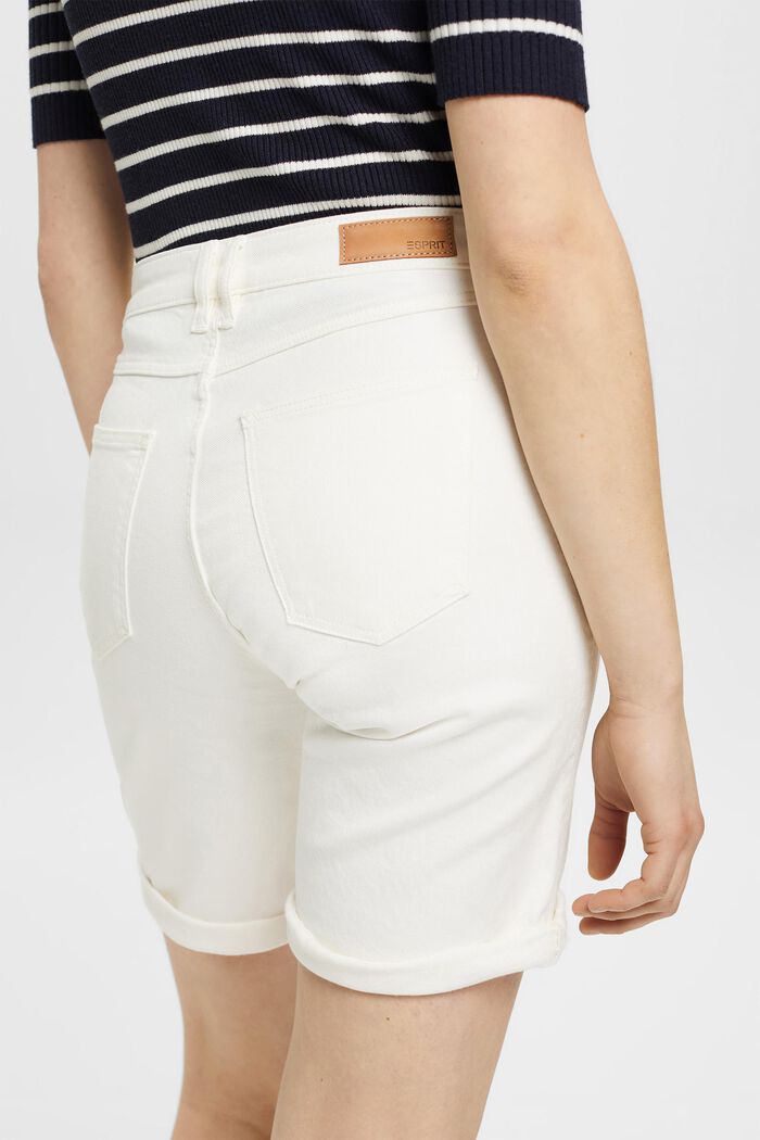 Pantalón corto de algodón elástico, OFF WHITE, detail image number 2
