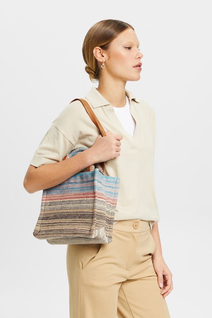 Bolso shopper pequeño con diseño multicolor, MULTICOLOUR, detail image number 3
