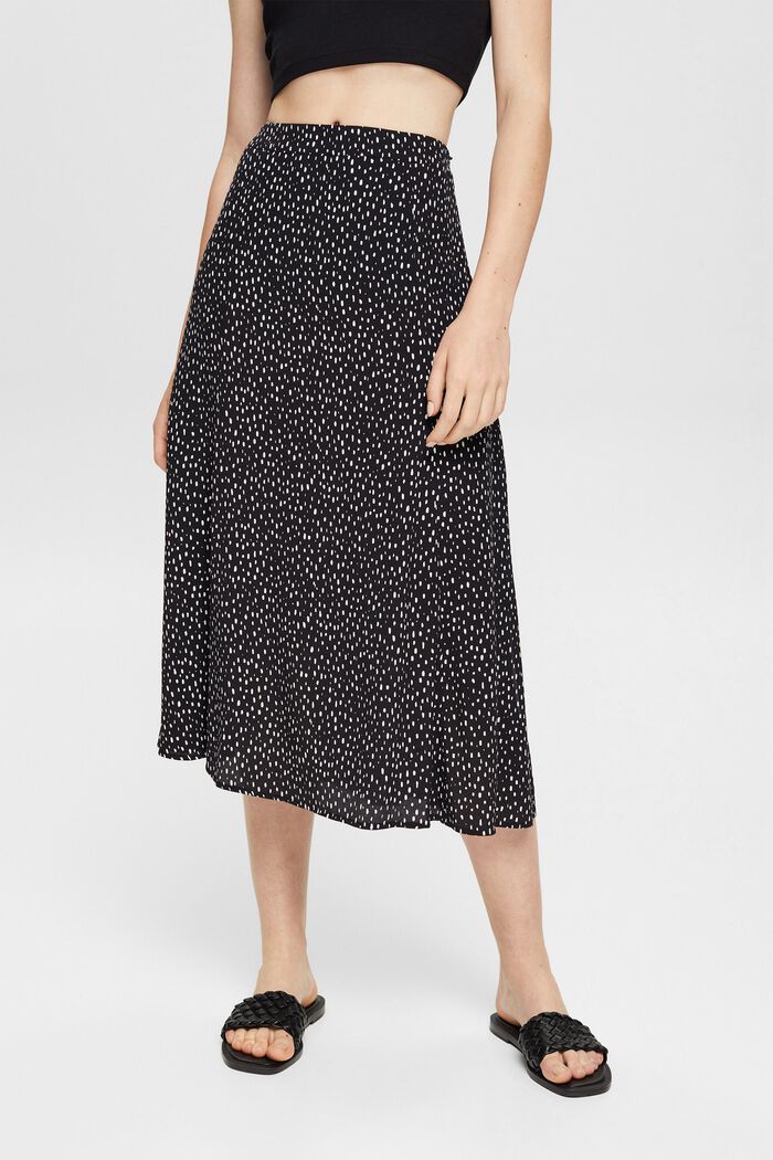 Falda midi estampada en LENZING™ ECOVERO™, BLACK, detail image number 1