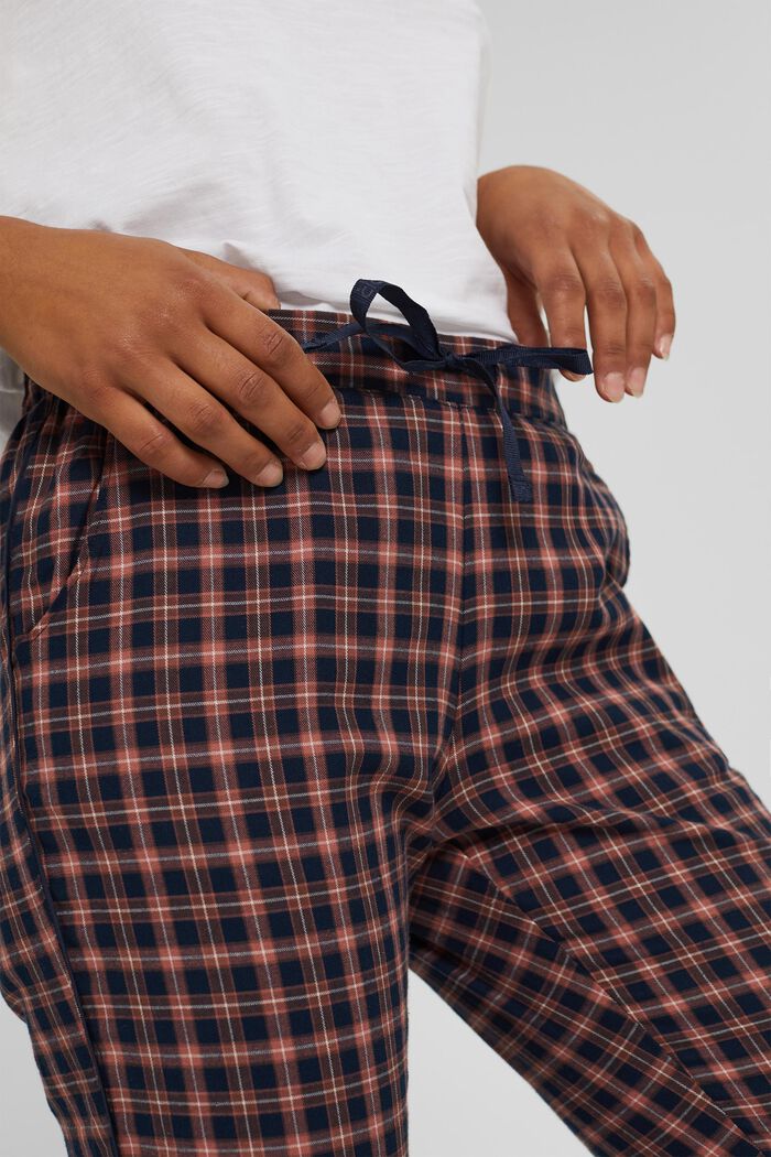 Pantalón de pijama a cuadros, algodón ecológico, NAVY, detail image number 2