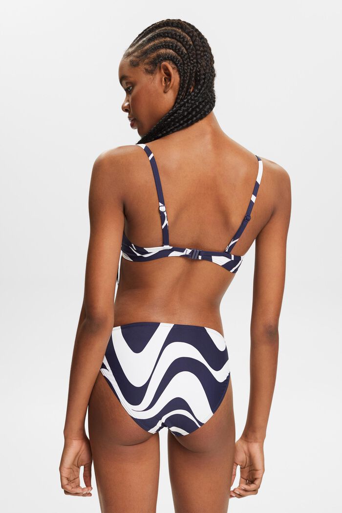 Top de bikini estampado con relleno y aros, NAVY, detail image number 3