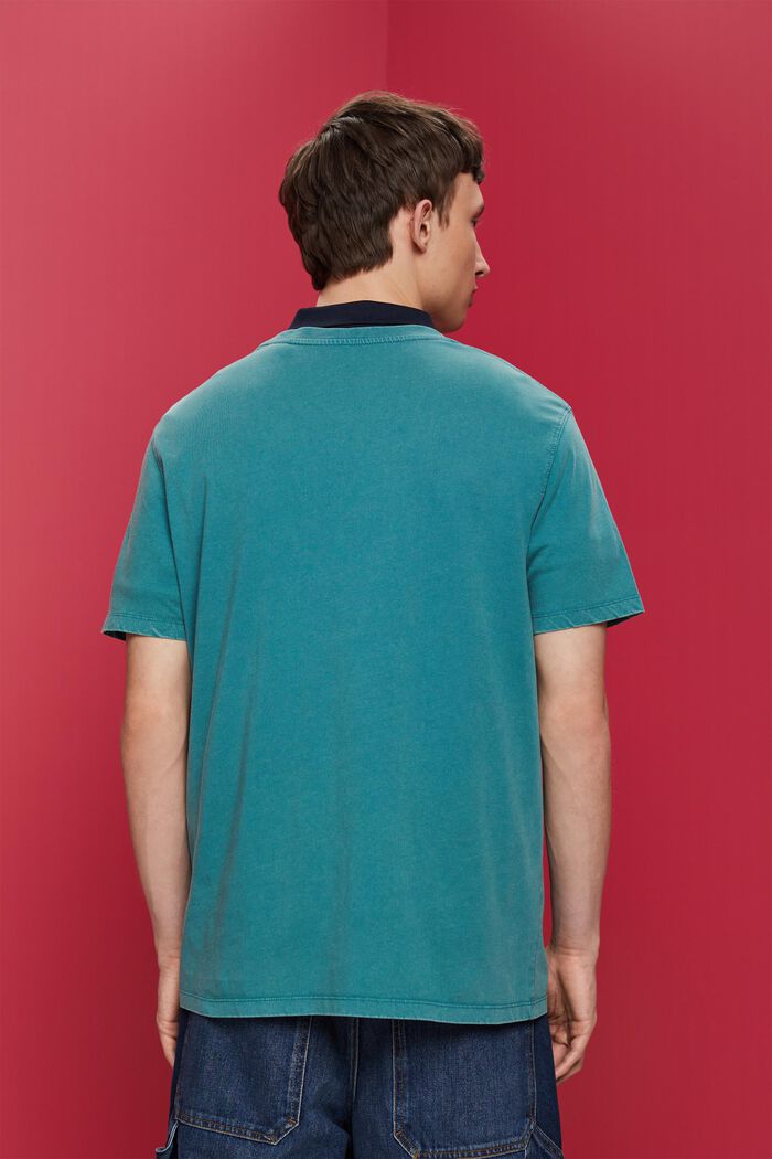 Camiseta de tejido jersey teñido, 100 % algodón, TEAL BLUE, detail image number 3