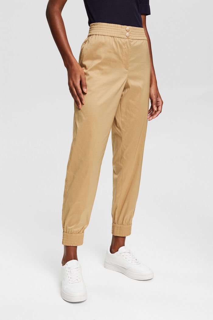 Pants woven medium rise, regular fit  , OLIVE, detail image number 0