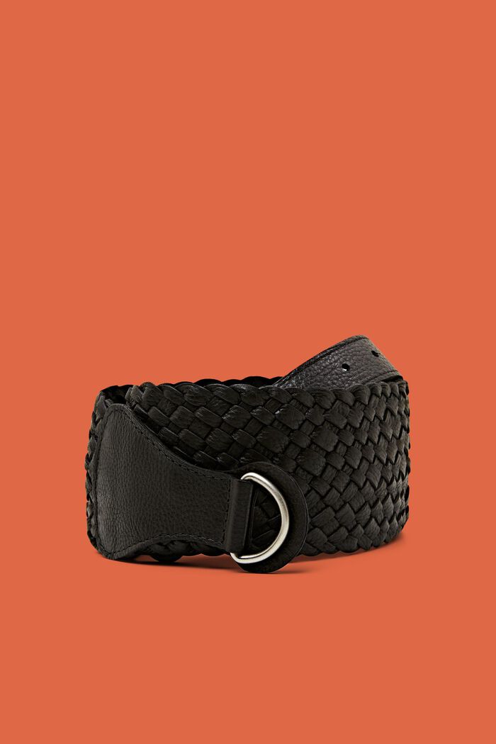 Cinturón de piel auténtica, BLACK, detail image number 0