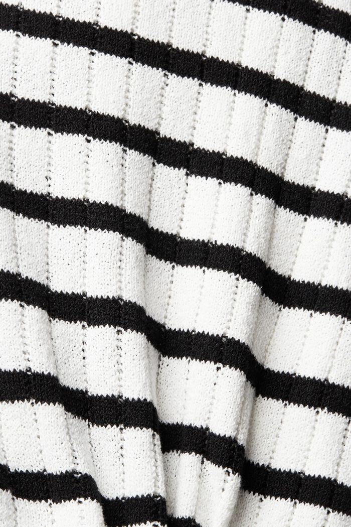 Sudadera de capucha a rayas con cuello en pico, BLACK, detail image number 5