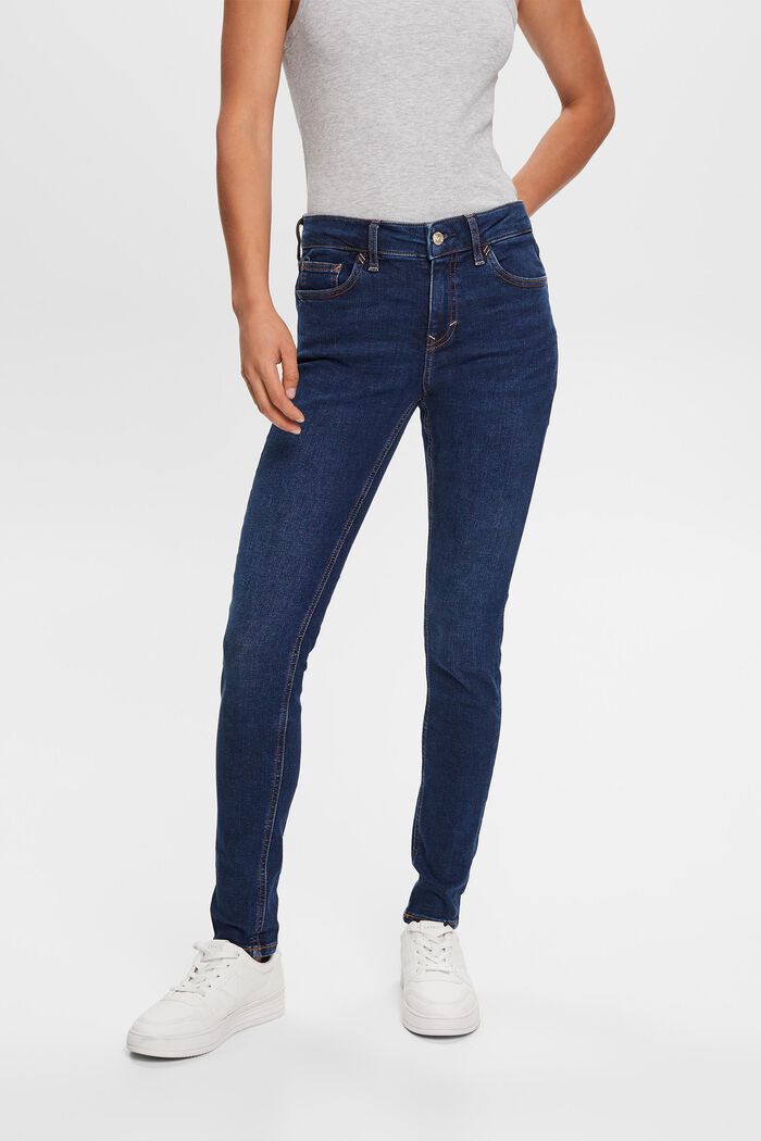 Jeans mid-rise skinny, BLUE DARK WASHED, detail image number 0