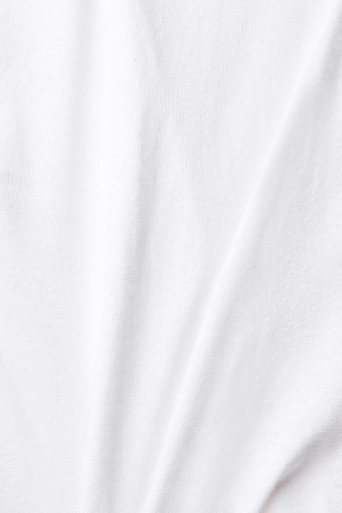 En mezcla de lino: camiseta estampada , WHITE, detail image number 4
