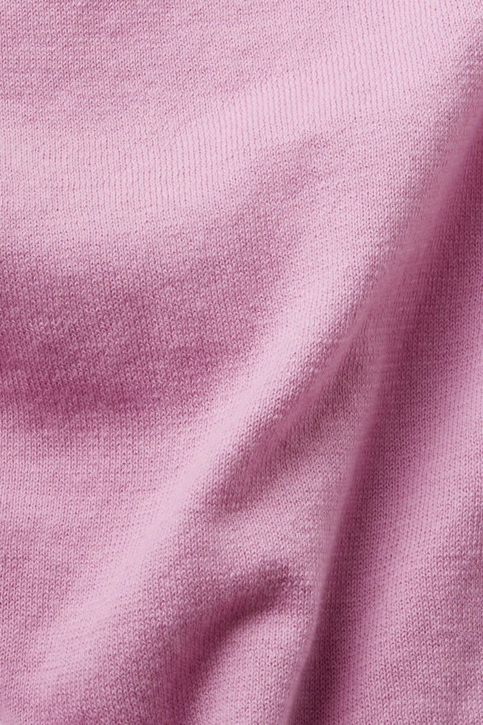 Jersey de algodón con cuello pico, LILAC, detail image number 5