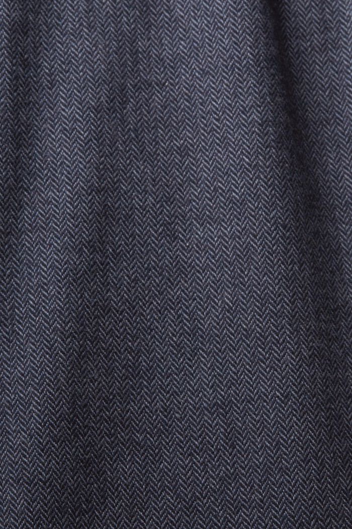 Pantalón de corte ajustado con diseño de espiga, NAVY, detail image number 1