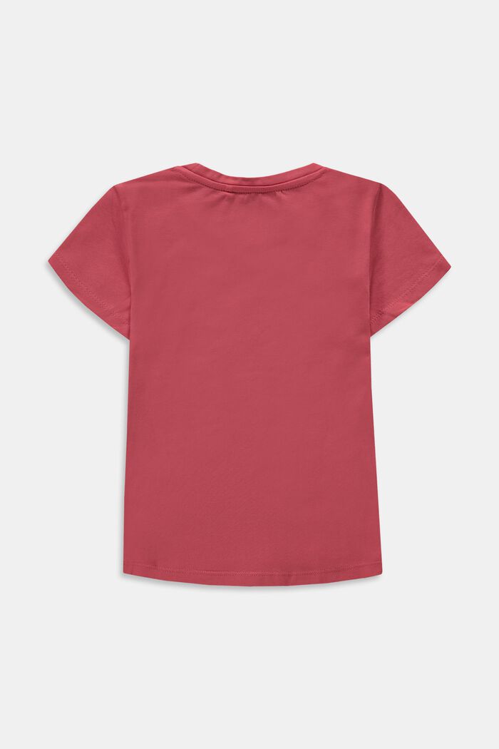Camiseta de algodón elástico con estampado, CORAL RED, detail image number 1
