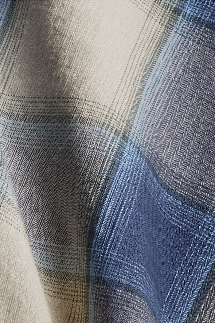Blusa a cuadros con mangas abullonadas, 100% algodón, NAVY, detail image number 4
