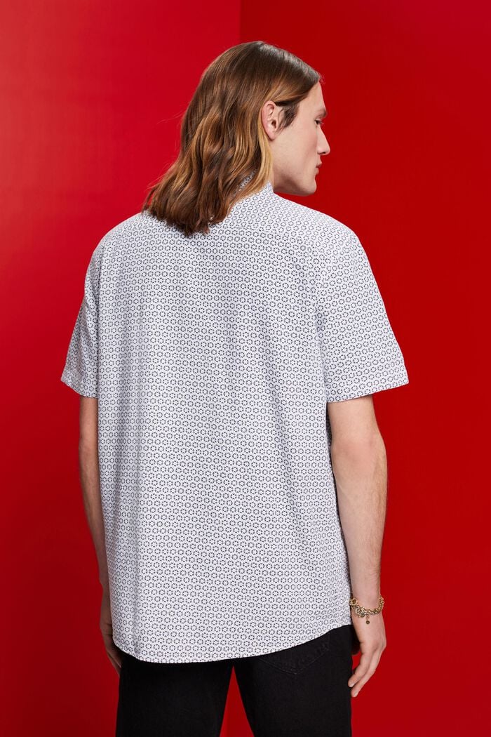 Camisa estampada en mezcla de lino, WHITE, detail image number 3