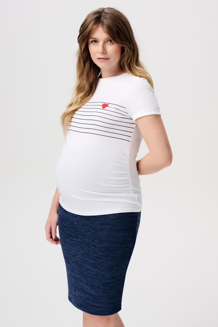 MATERNITY Camiseta a rayas, BRIGHT WHITE, detail image number 0